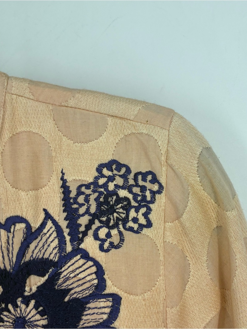 MISA Los Angeles Small Embroidered Floral Bohemian Dress Boho Cotton Polka Dot - Picture 4 of 7